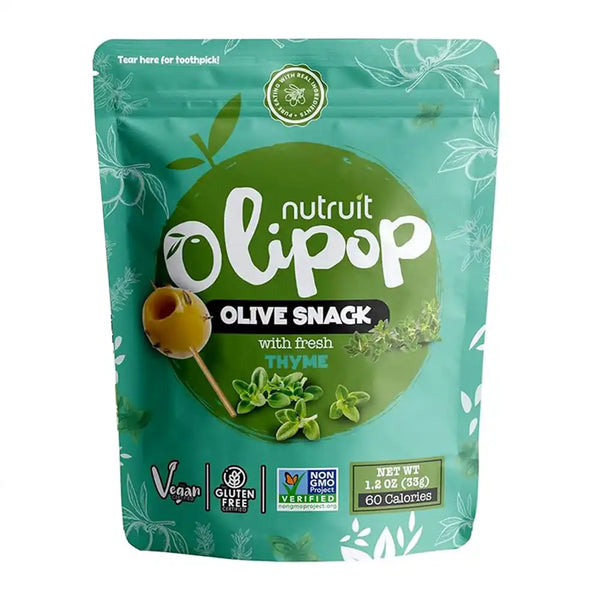 Nutruit "Olipop" Olive Snacks with fresh thyme