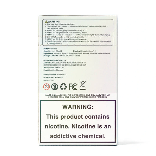 Geek Bar Pulse 15000 Puffs 5% Nicotine