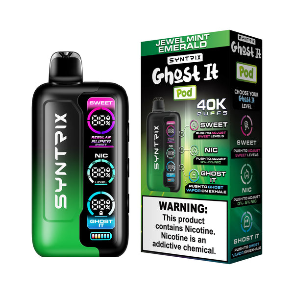 SYNTRIX Ghost It Disposable Vape | 40K Puffs jewel mint emerald