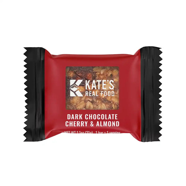 Kate's Real Food® Organic Energy Bars (Non-GMO | GF) dark chocolate cherry almond bar