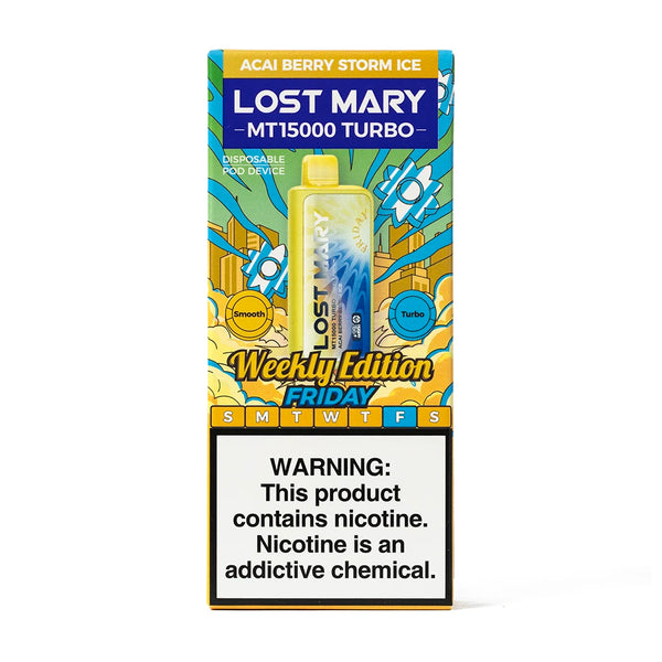 Lost Mary MT15000 Turbo 5% Nicotine weekly edition friday acai berry storm ice