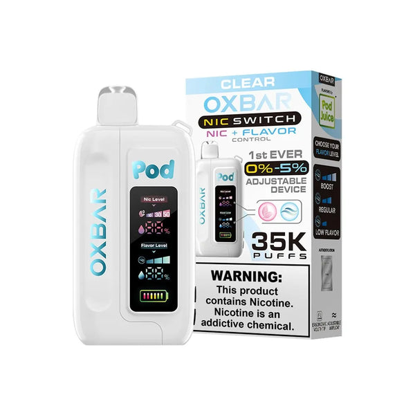 OXBAR x Pod Juice NIC SWITCH 35K Disposable clear

