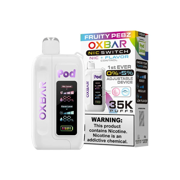 OXBAR x Pod Juice NIC SWITCH 35K Disposable fruity pebz