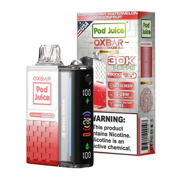 Pod Juice x OXBAR Magic Maze 2.0 | 30,000 Puffs strawberry watermelon dragonfruit