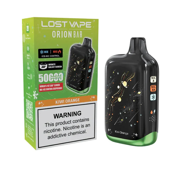 Lost Vape Orion Bar 50K Puffs Ice-Nic Control kiwi orange