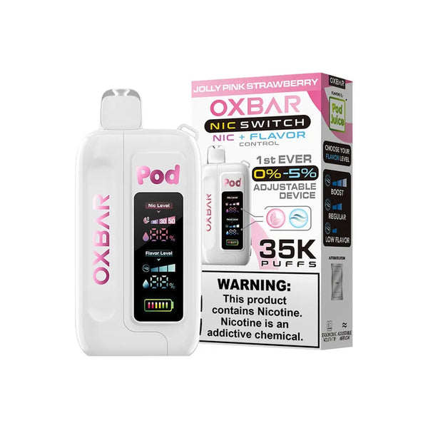 OXBAR x Pod Juice NIC SWITCH 35K Disposable jolly pink strawberry
