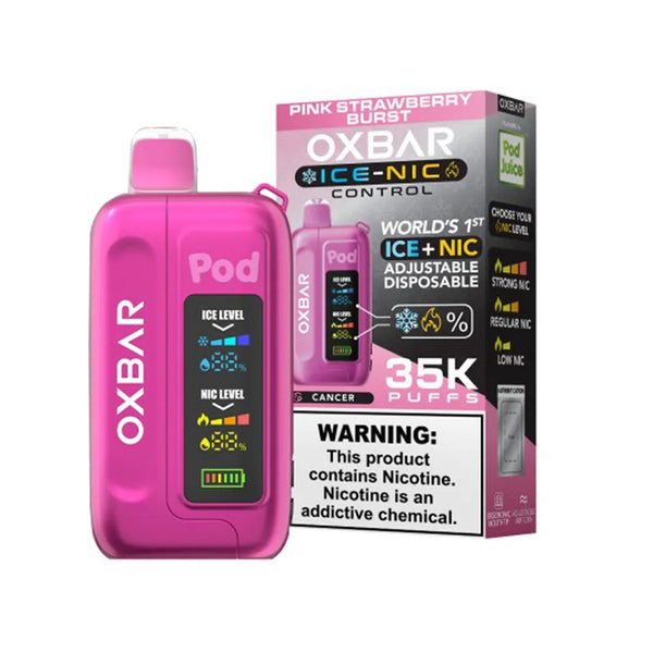 Pod Juice x OXBAR Ice-Nic pink strawberr burst