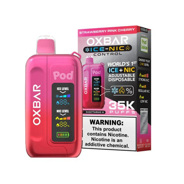 Pod Juice x OXBAR Ice-Nic strawberry pink cherry