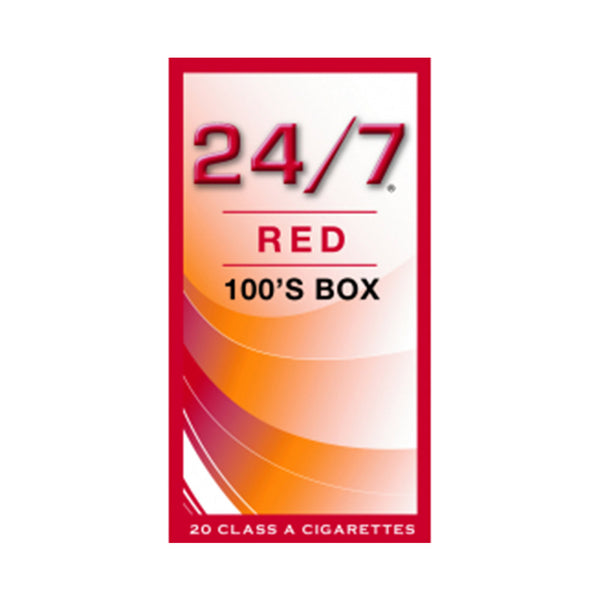 24/7 Cigarettes, Red 100's Box. 