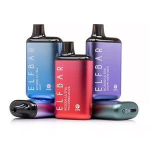 ElfBar Ultra 5000 Puff Vape Flavors, 13ml E-Liquid, 5% Nicotine, 650mAh Battery 
