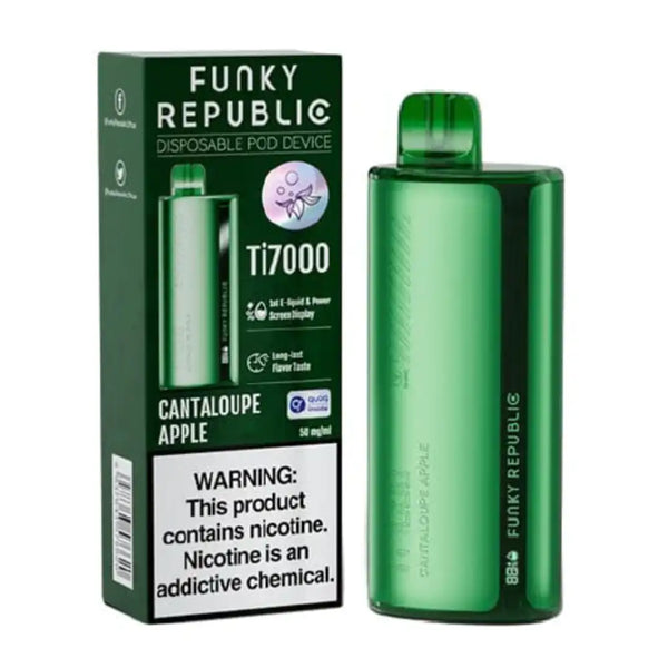 Funky Republic TI7000 cantaloupe apple Vape delivery in Los Angeles.