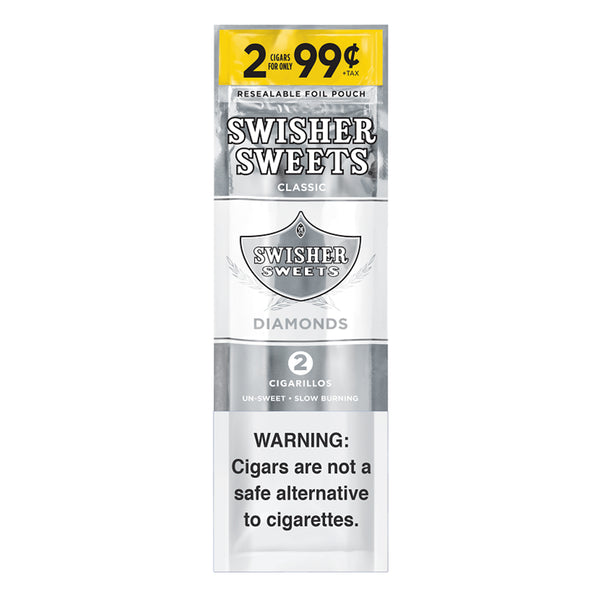 Swisher Sweets Diamonds, Natural flavored cigarillo with a hint of sweetness wrapped in an all-natural cigar leaf.