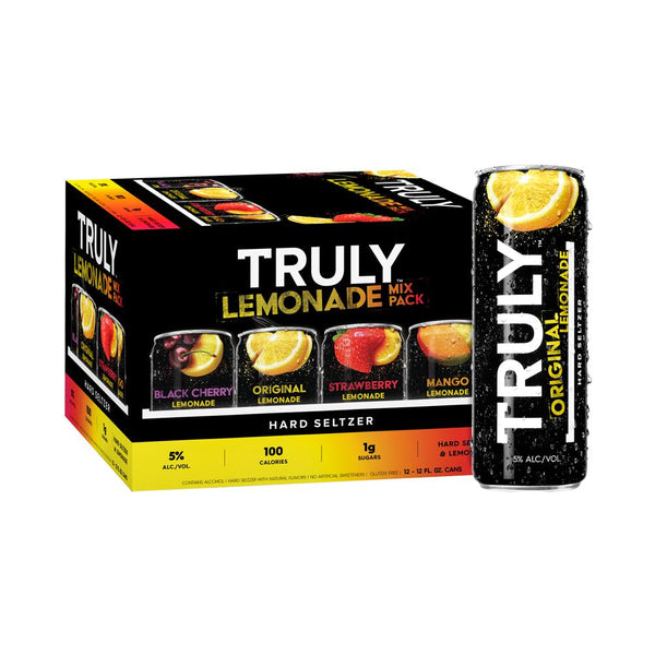 buy Truly Tropical Hard Seltzer Lemonade Mix Pack (Black, Original, Strawberry, And Mango Lemonades)