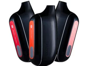 Flonq Max Smart 10K Puffs ZERO Nicotine- Three black and red electronic devices with visible branding on a white background