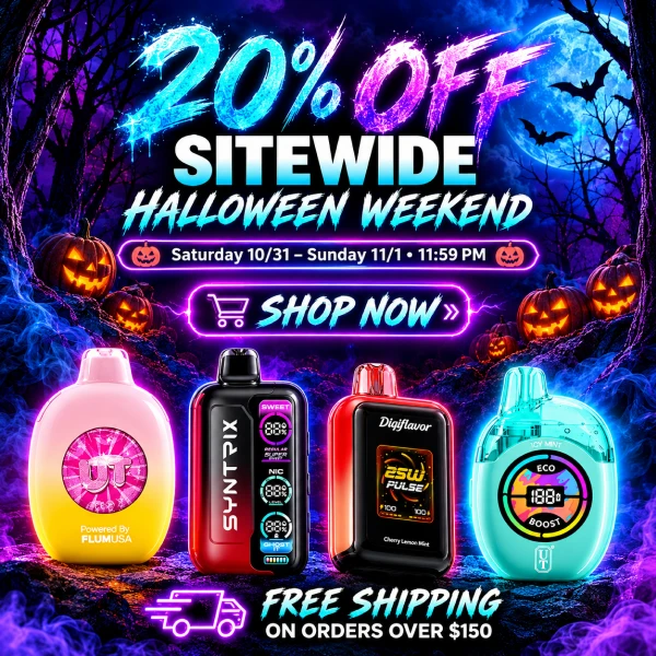 JuiceFly Halloween Sale 20% Off Site Wide - Mobile Banner